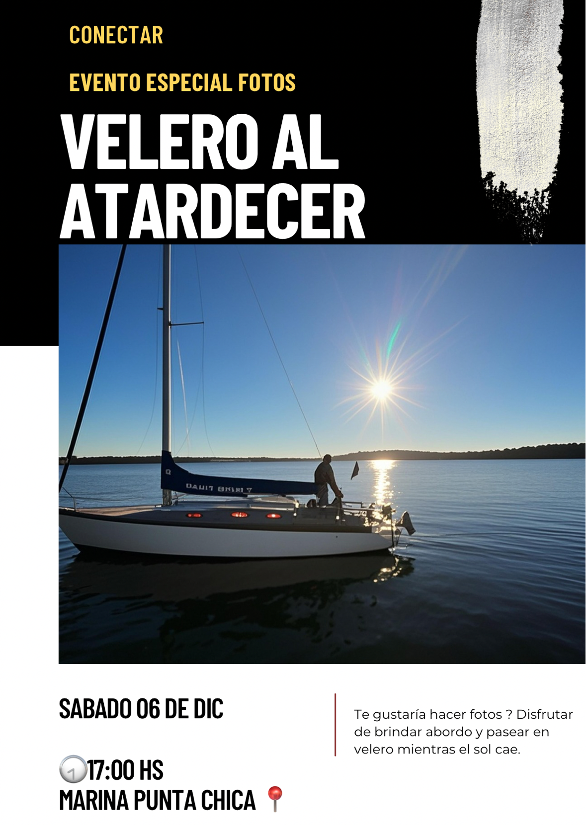 Velero al atardecer